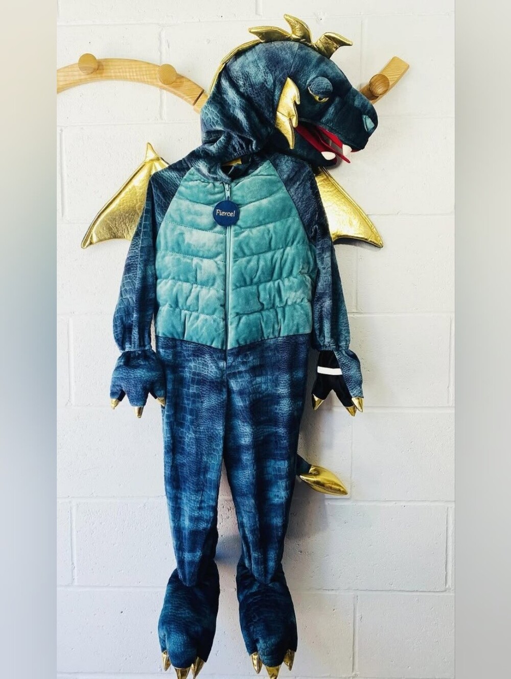 Halloween Ministry Of Rascals Kids Dragon Costume with Gold Accents